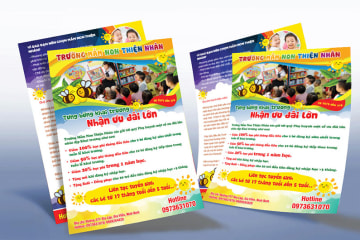 in tờ rơi tuyển sinh Trường Mầm Non